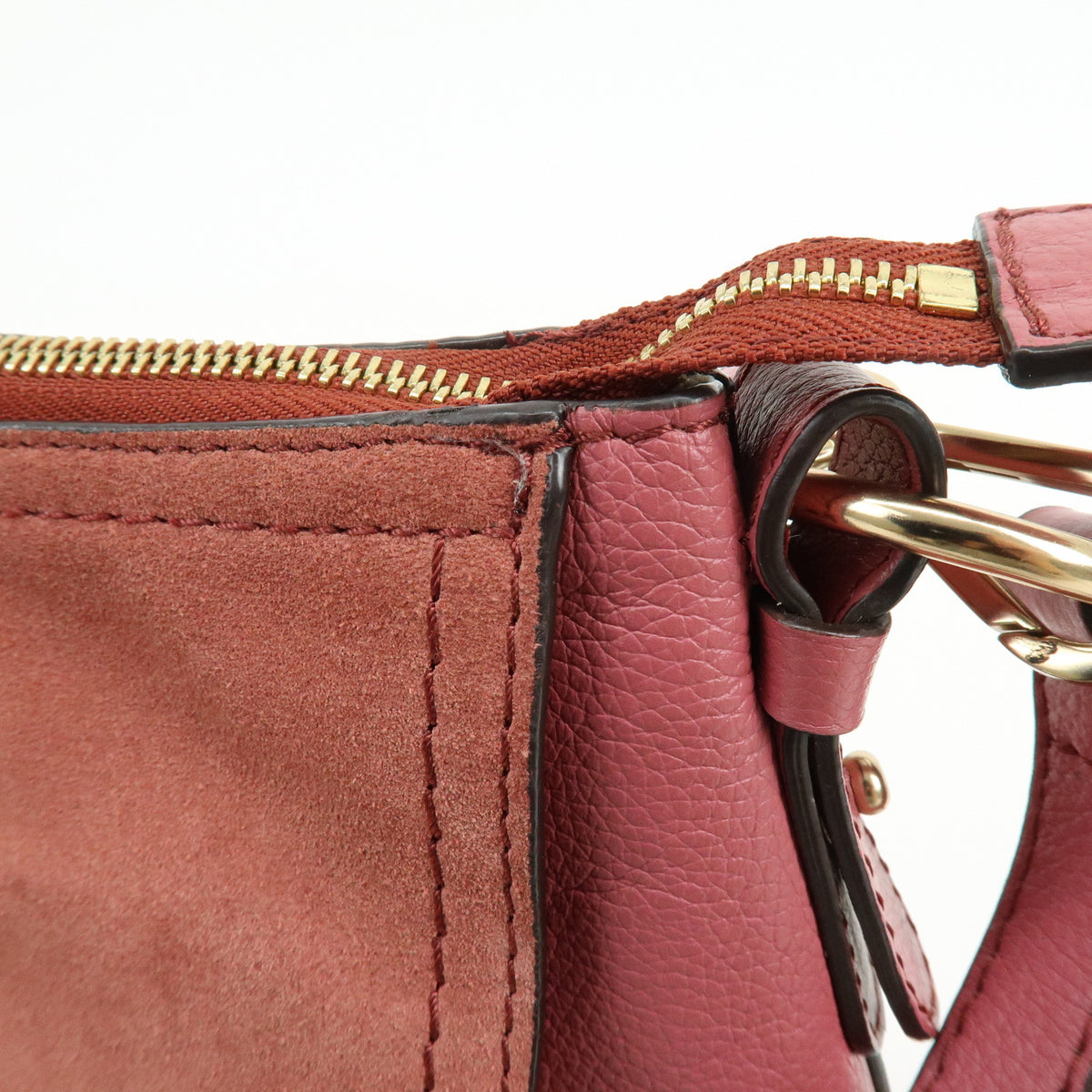 Chloe See by Chloe Joan Leather Suede Small 2Way Bag Crossbody Bag Pink