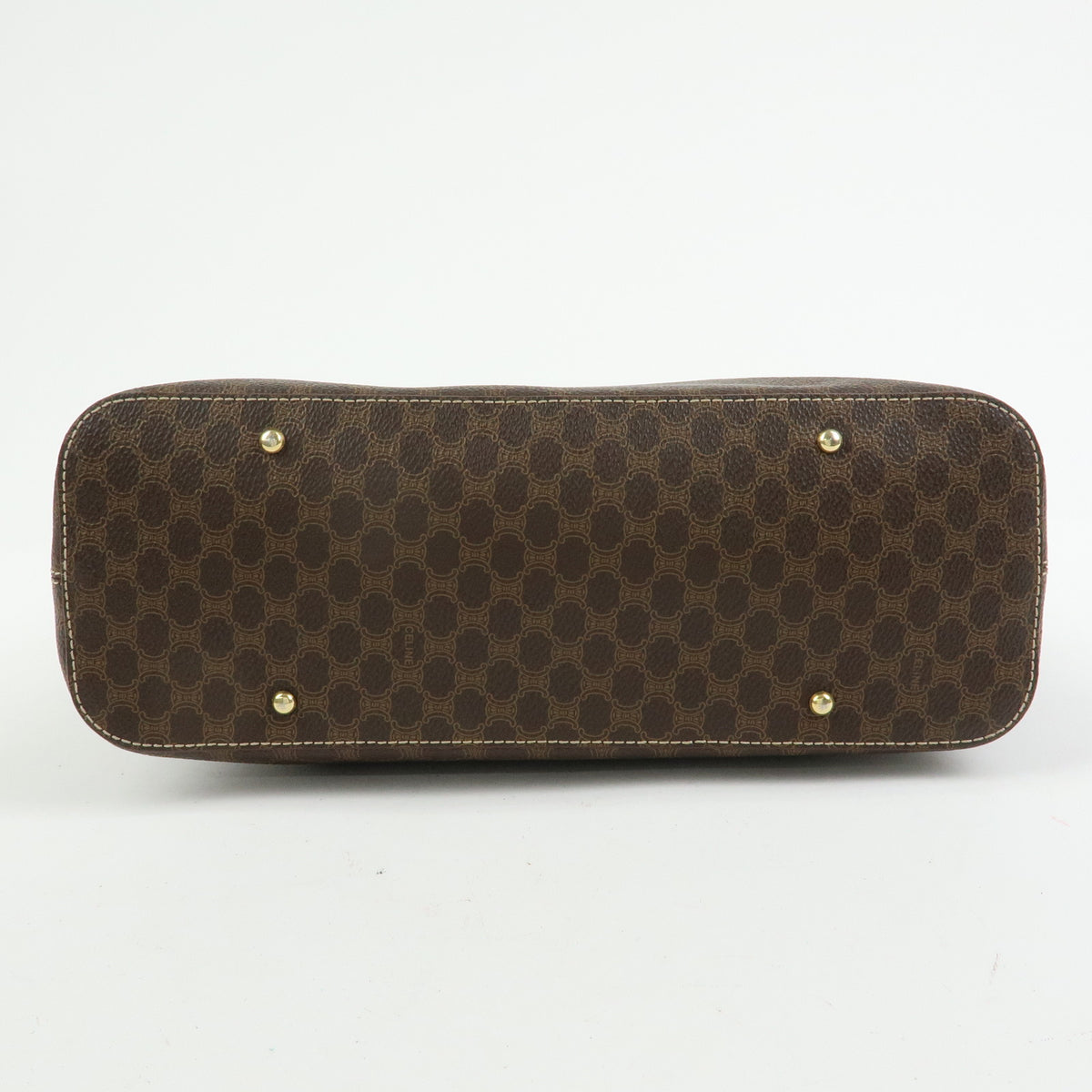 CELINE Macadam PVC Leather Shoulder Bag Hand Bag Brown