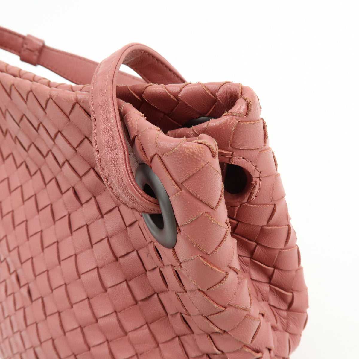 BOTTEGA VENETA Intrecciato Leather Hand Bag Shoulder Bag Pink