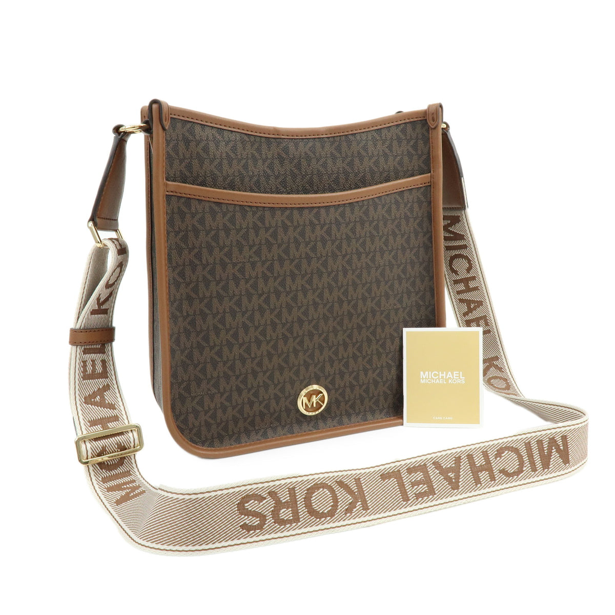 MICHAEL KORS LUISA Large Signature Logo Shoulder Bag Brown 30R4G99M3V