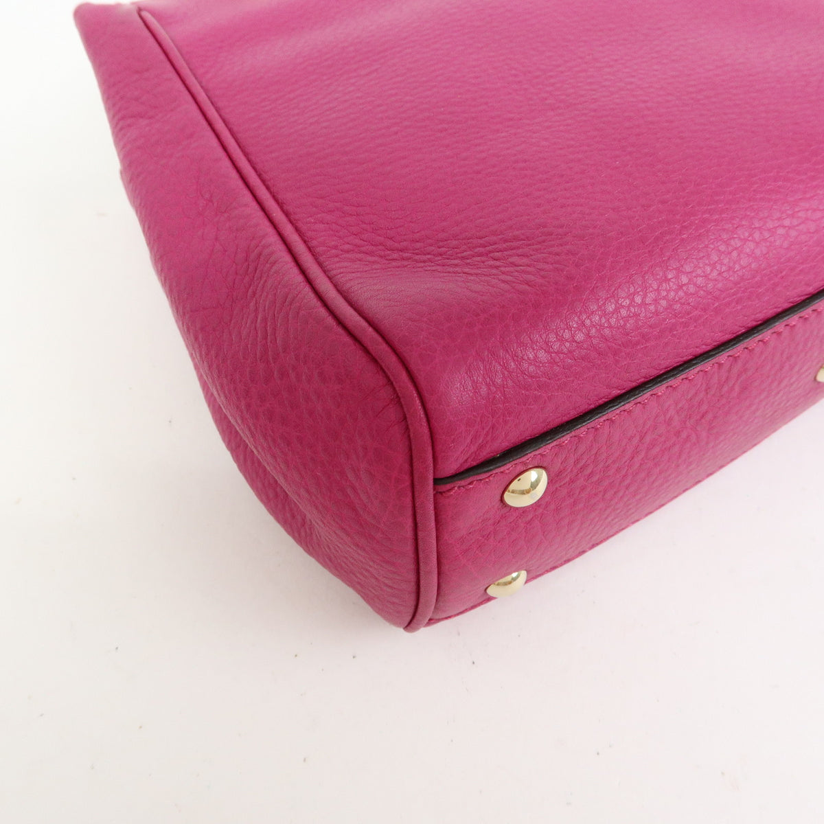 GUCCI Bamboo Mini Shopper Leather 2Way Bag Hand Bag Pink Purple 368823