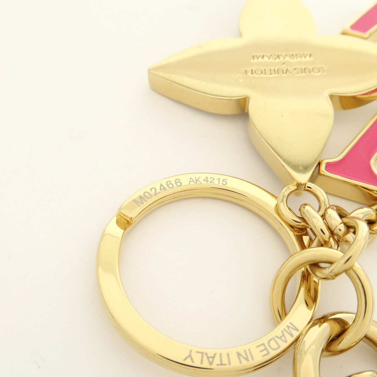 Louis Vuitton Monogram Multicolor Iconic Key Chain Fuchsia M02466