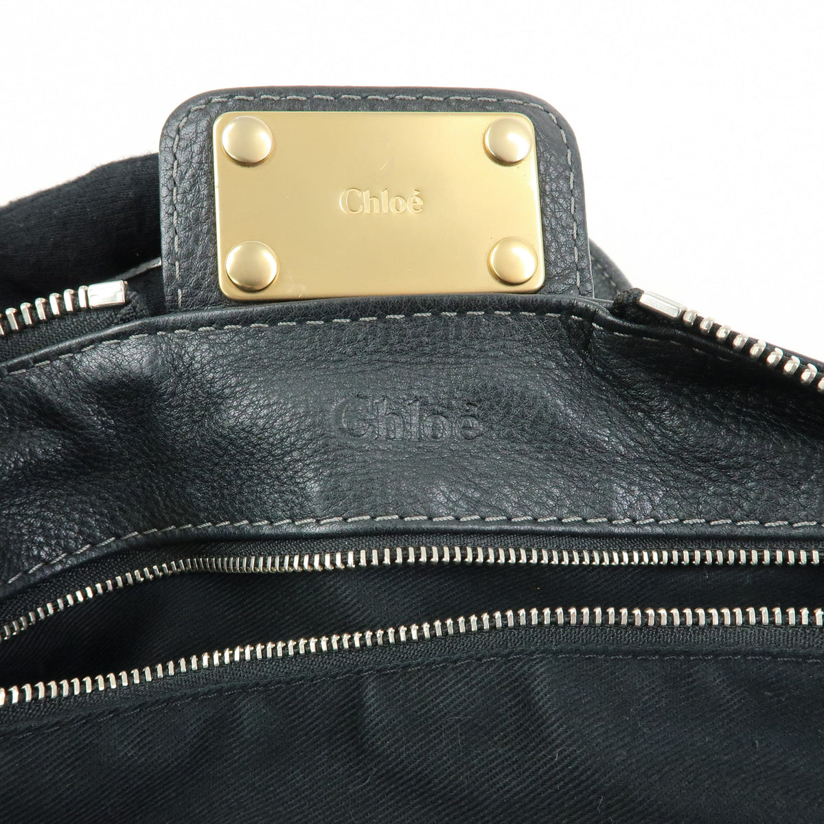 Chloe Paddington Leather Shoulder Bag Hand Bag Black