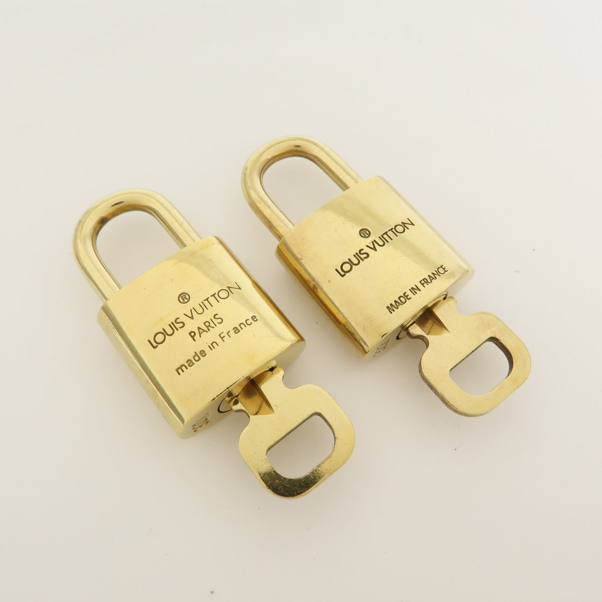 Louis Vuitton Lot of 10 Metal Lock & Key Cadena Key Lock Gold
