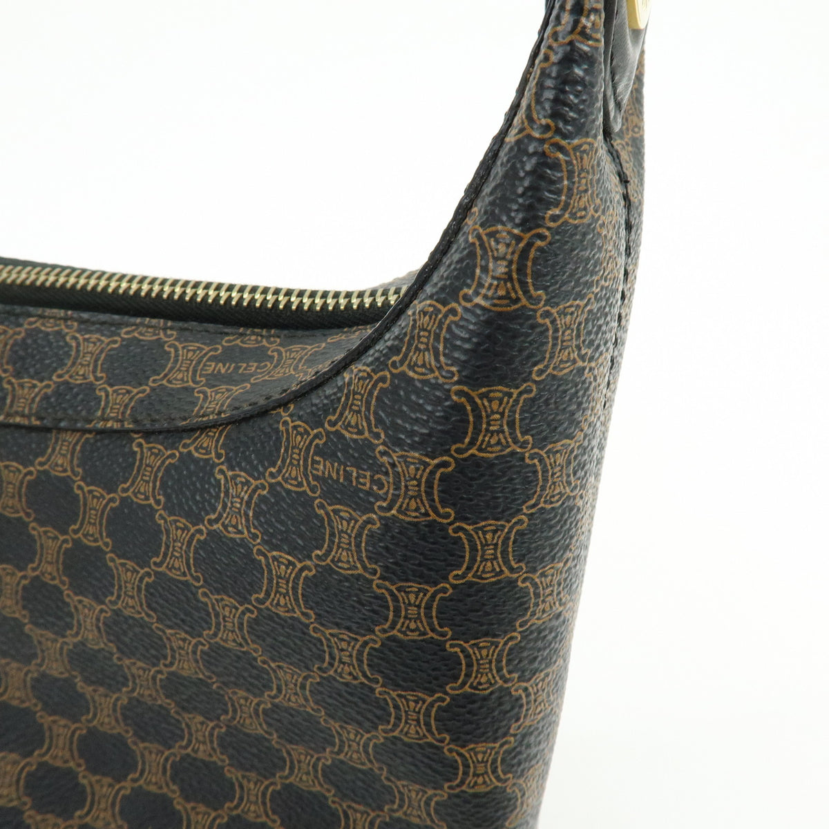 CELINE Macadam PVC Leather Shoulder Bag Crossbody Bag Black Brown