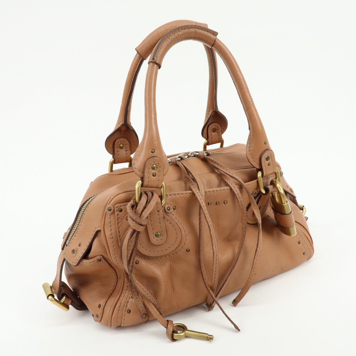 Chloe Paddington Leather Hand Bag Shoulder Bag Brown