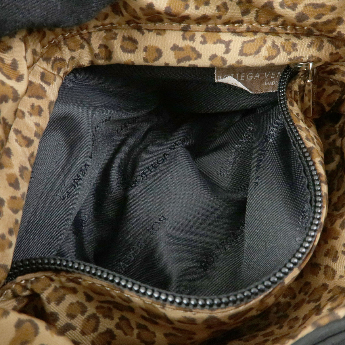 BOTTEGA VENETA Reversible Nylon Hand Bag Shoulder Bag Black Brown
