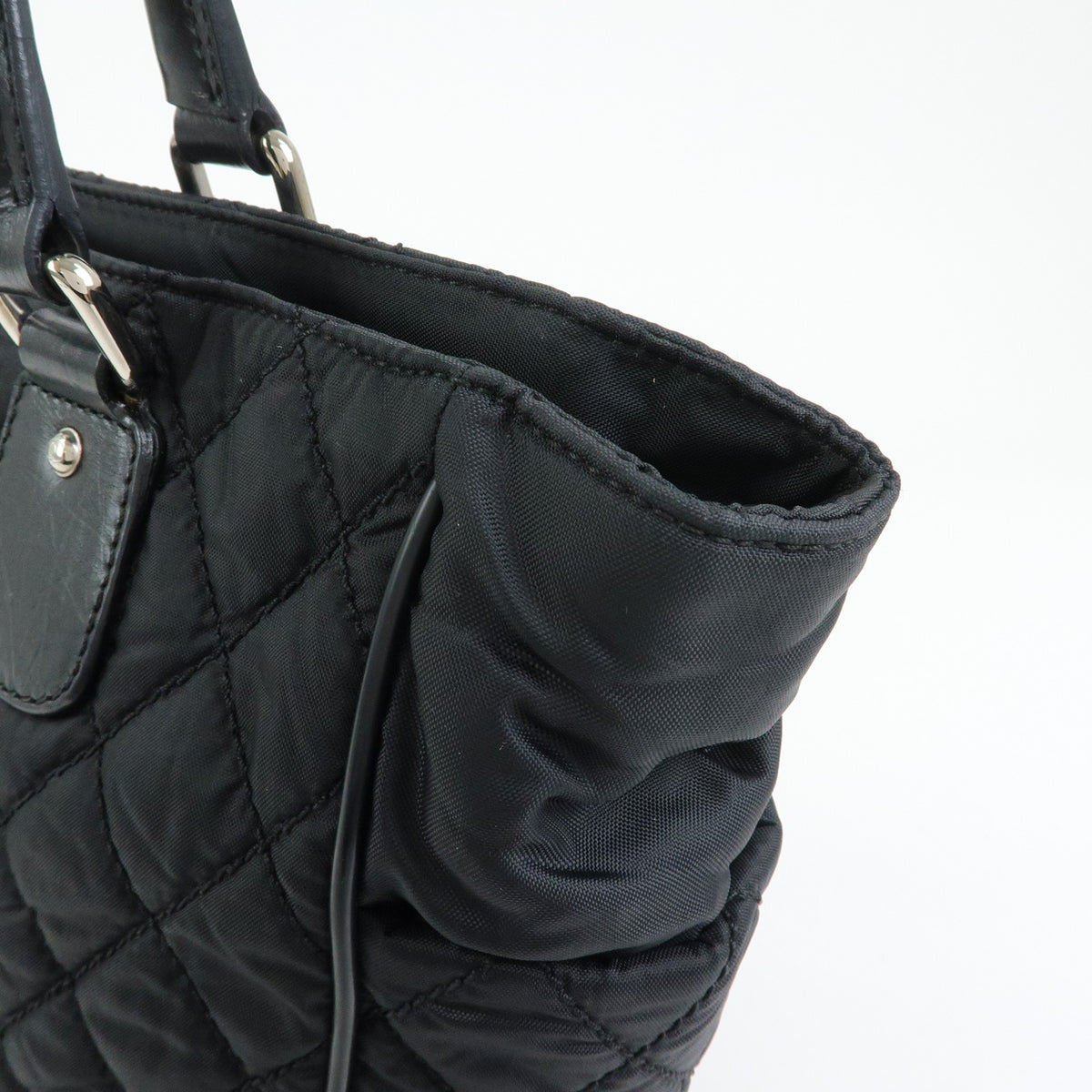 CHANEL Paris New York COCO Mark Nylon Leather Tote Bag Black A33100