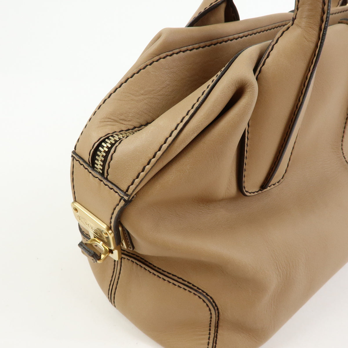 TOD'S D Styling Leather 2Way Bag Hand Bag Shoulder Bag Beige