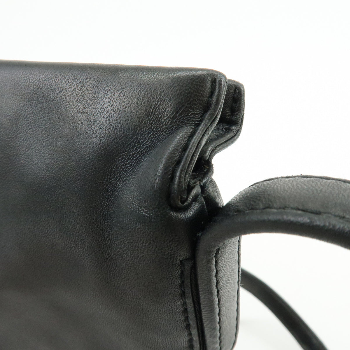 LOEWE Anagram Nappa Leather Flat Shoulder Bag Crossbody Bag Black