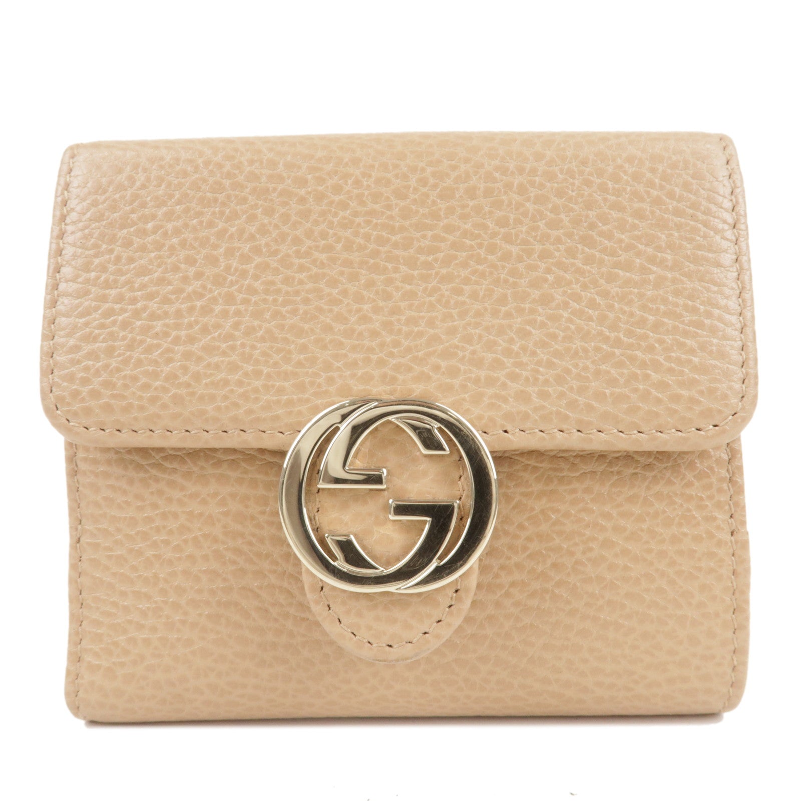 Gucci & Beige Dollar GG Wallet in Metallic