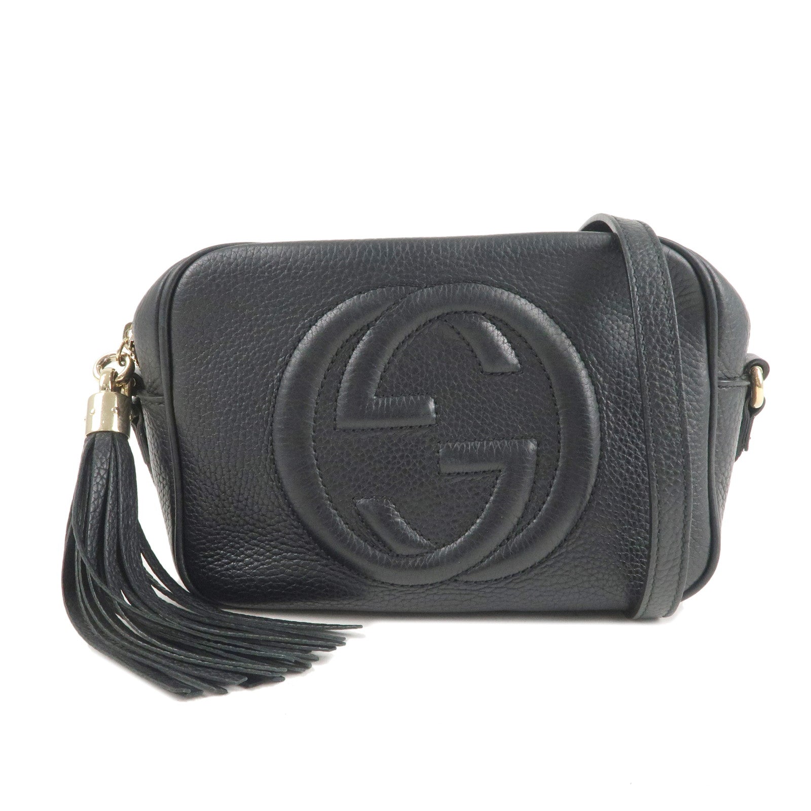 GUCCI Soho Disco Pebbled Leather Crossbody Bag Red 308364