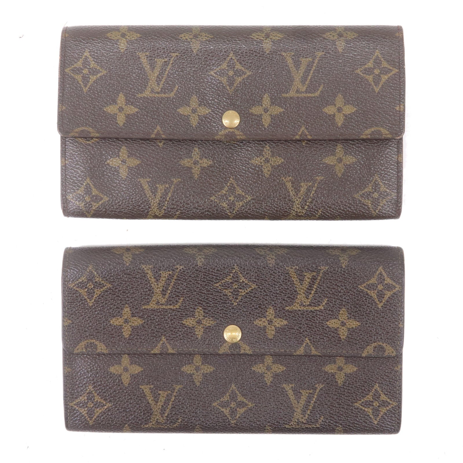 Louis-Vuitton Monogram Set-of-2-Long-Wallet