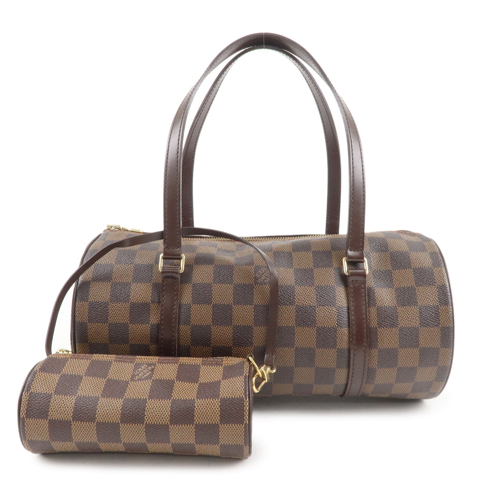 Louis Vuitton - Damier Ebene Canvas Leather Papillon Pouch Bag' In Brown