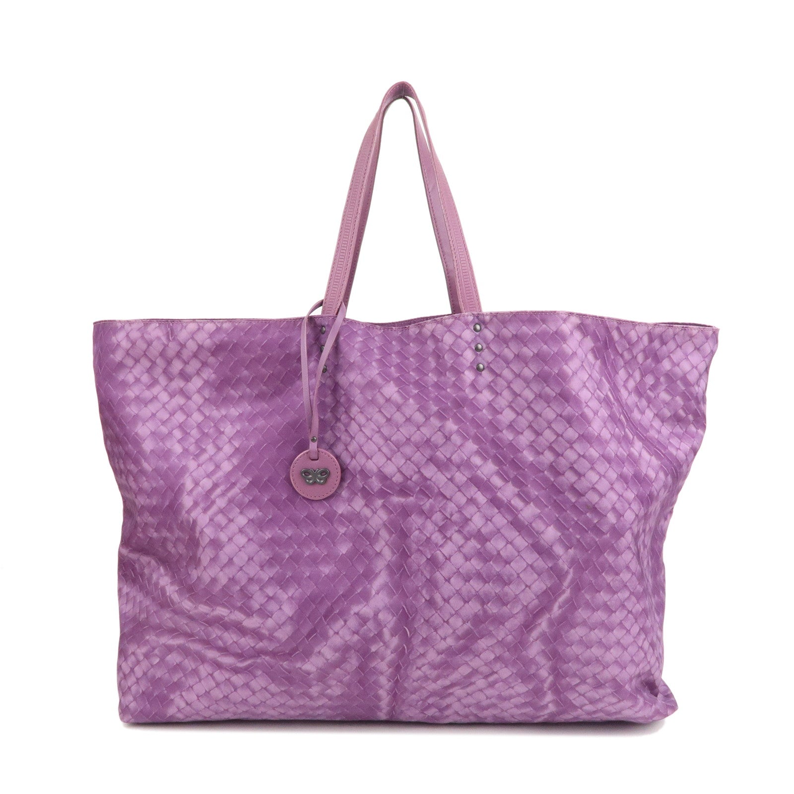 VTG Genuine BOTTEGA VENETA Light Purple Intercciato Leather Small Shoulder  Bag