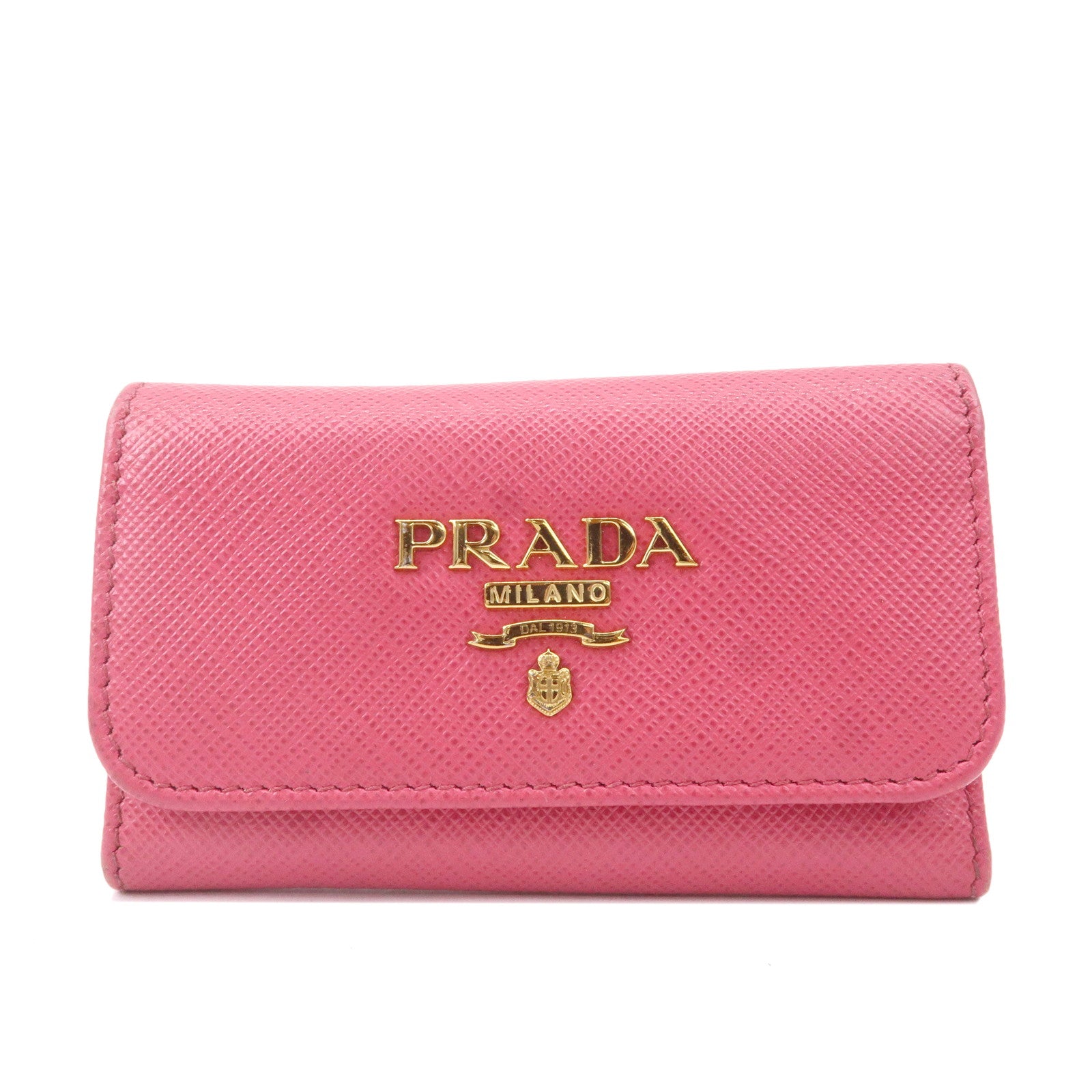 Prada Pink Saffiano Leather Key Holder Prada