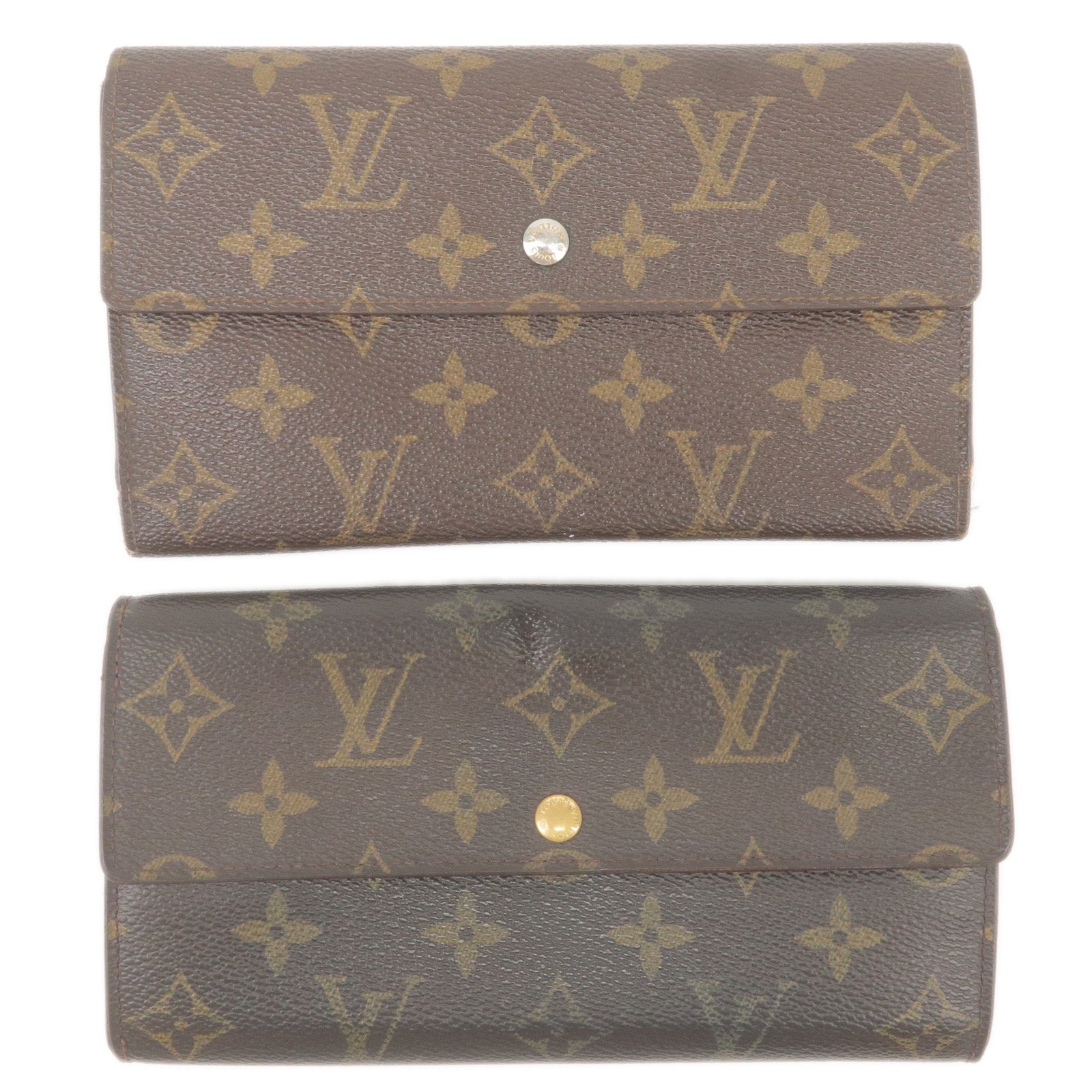 Louis-Vuitton Monogram Set-of-2-Long-Wallet