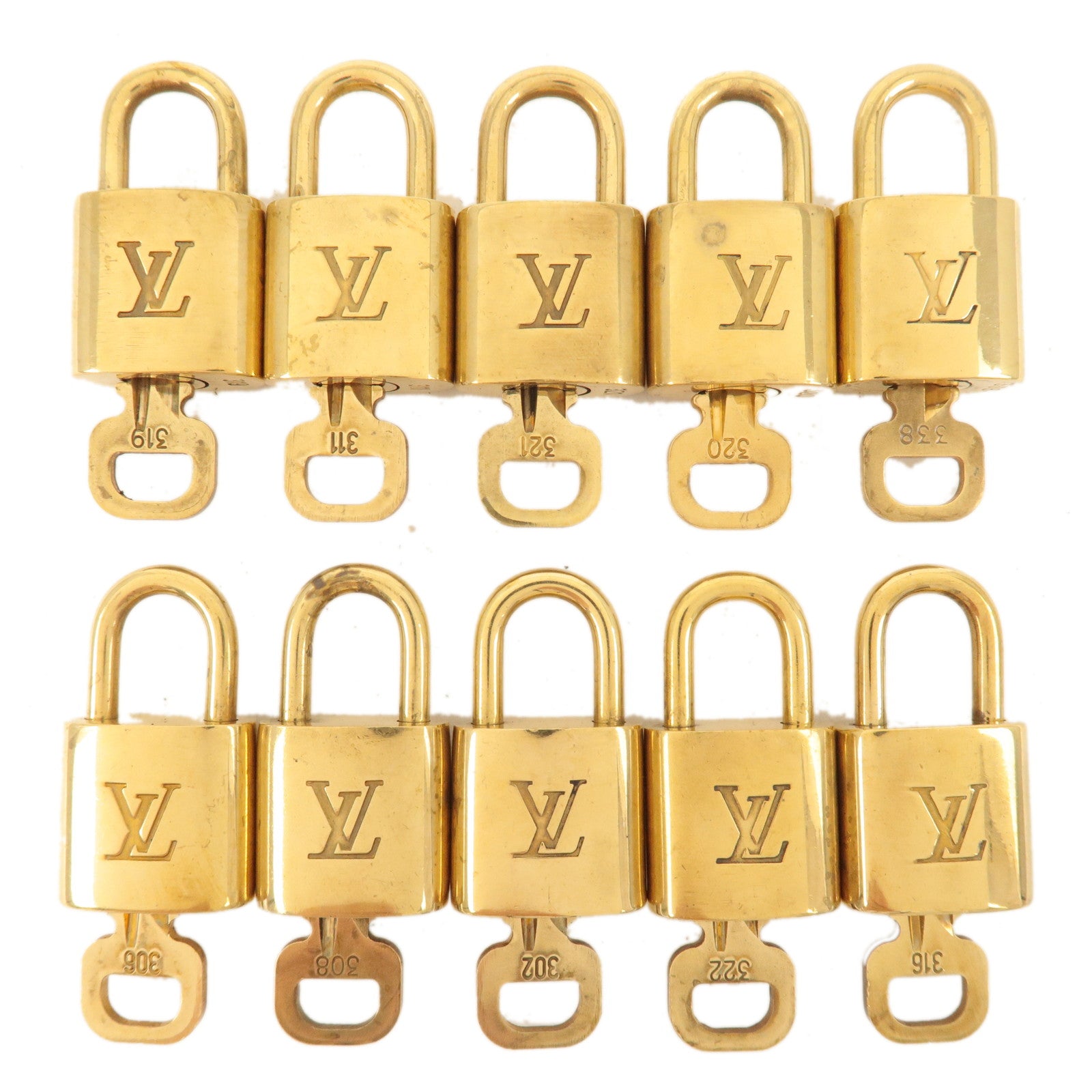 Louis Vuitton Two Padlocks and Keys 308 and 308 Lock Brass 