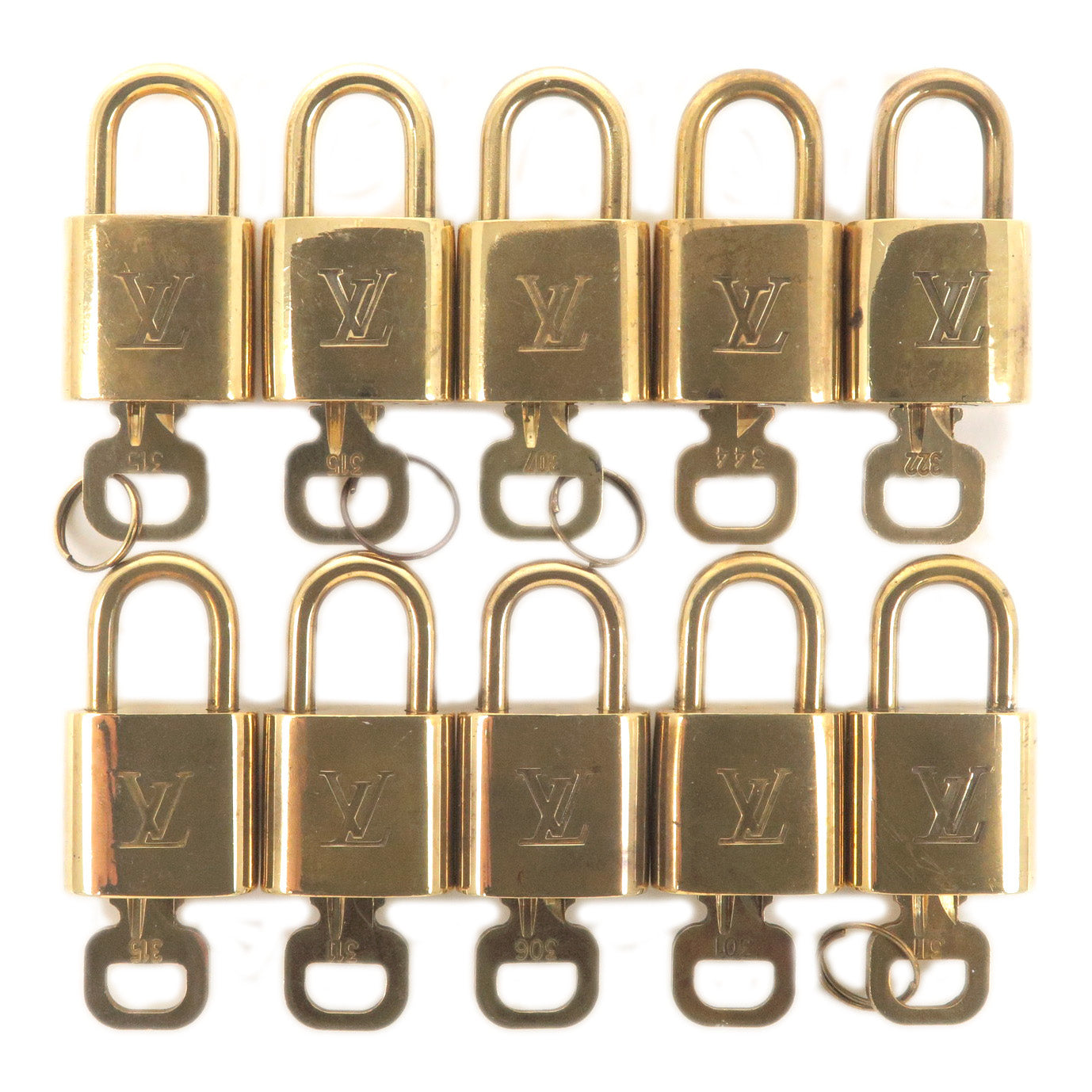 Louis Vuitton PadLock Lock&Key set for Bags Brass Gold [Authentic]