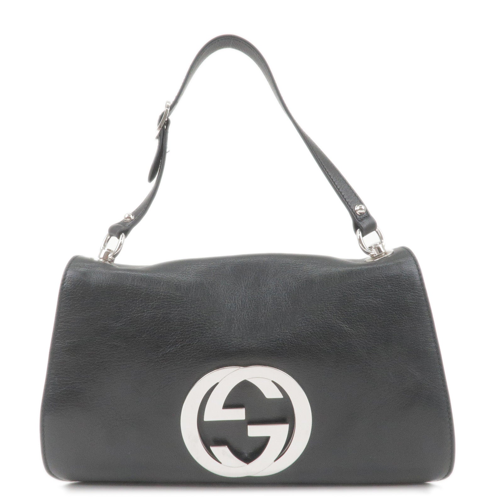 Gucci: Black Interlocking G Blondie Shoulder Bag