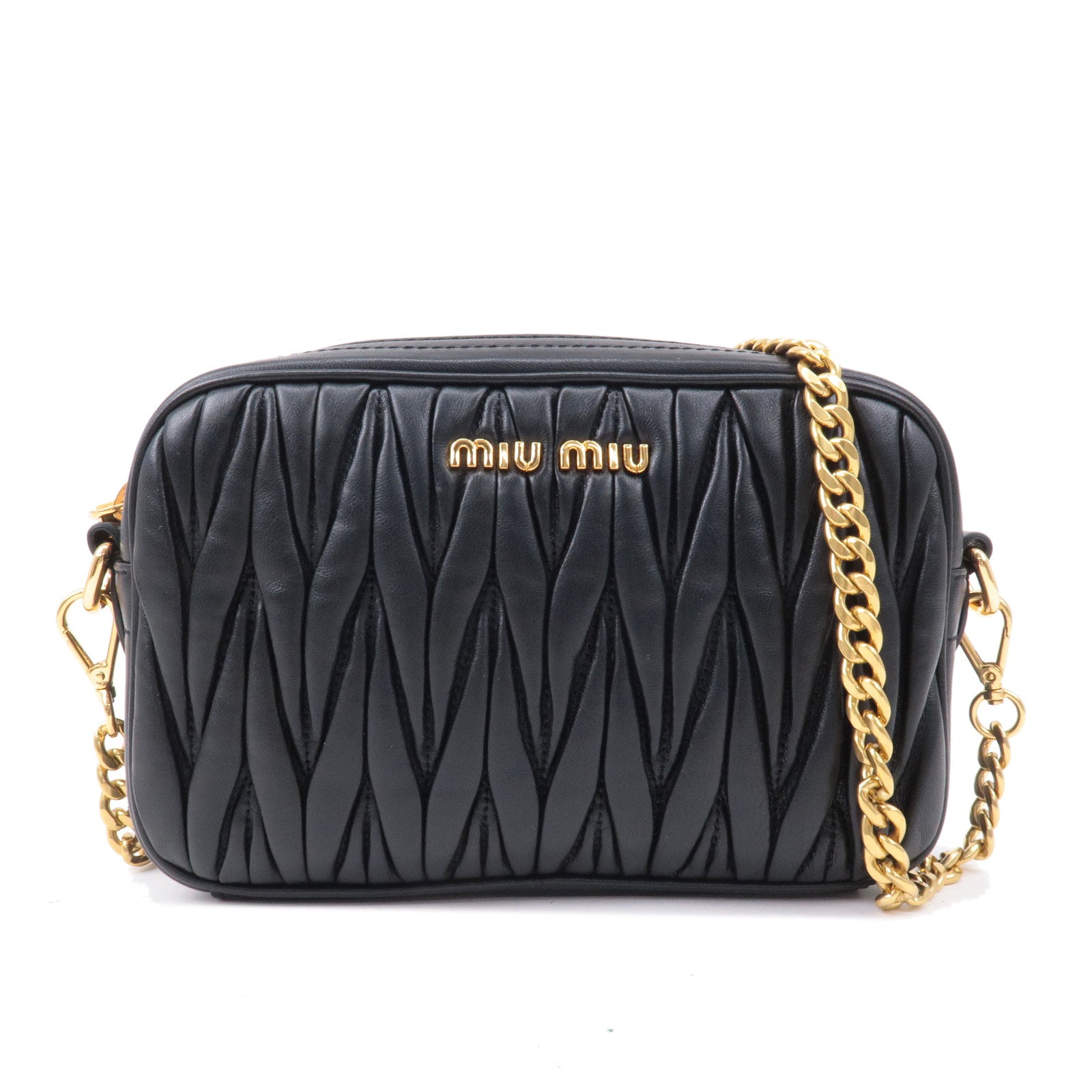 MIU-MIU-Matelasse-Leather-Chain-Shoulder-Bag-Black-5BH118 – dct-ep_vintage  luxury Store