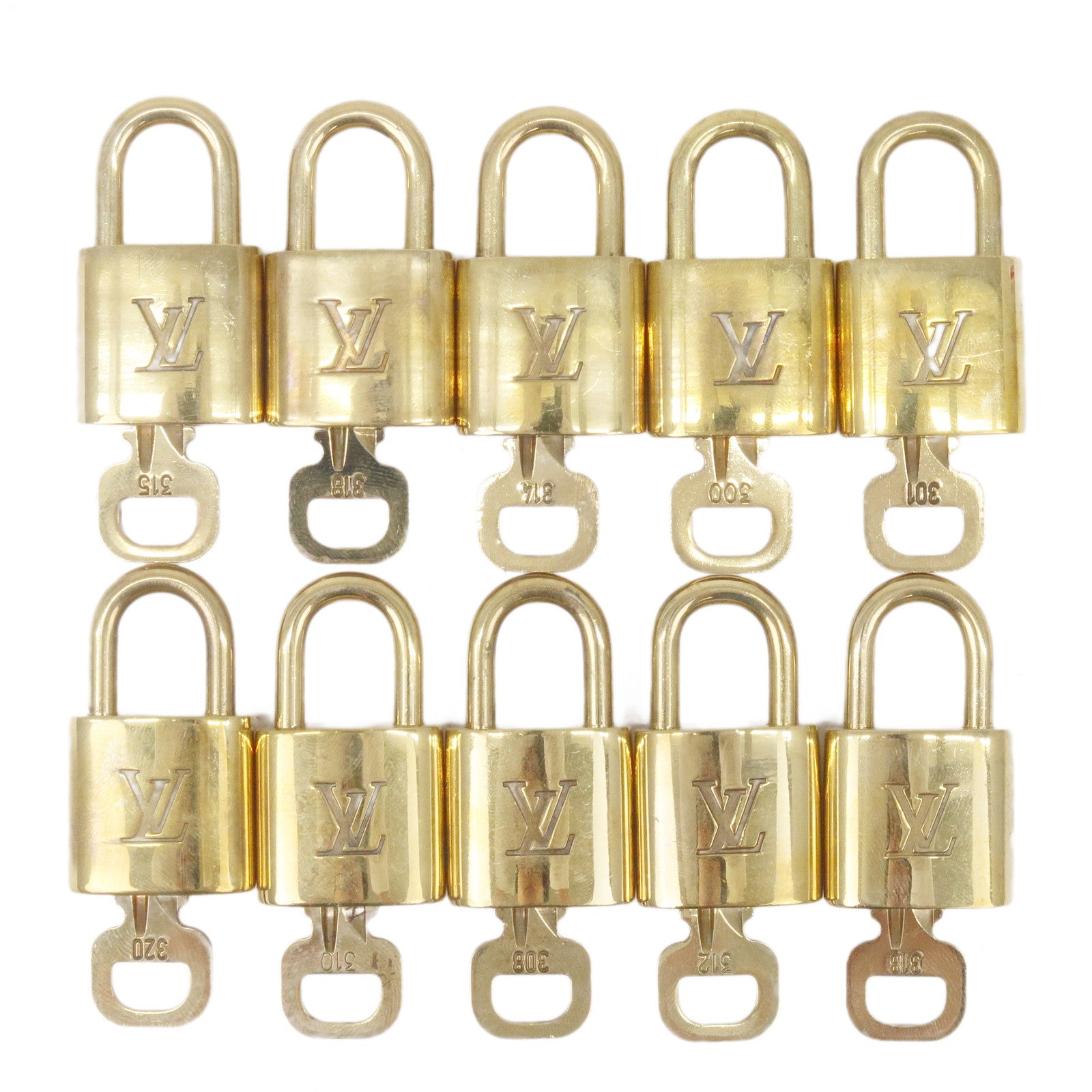 Louis-Vuitton-Set-of-10-Lock-&-Key-Cadena-Key-Lock – dct