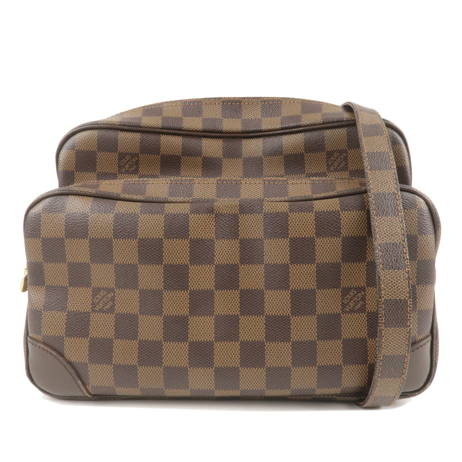 LOUIS VUITTON Authentic Women's Shoulder Bag Nile Damier Ebene Brown Leather