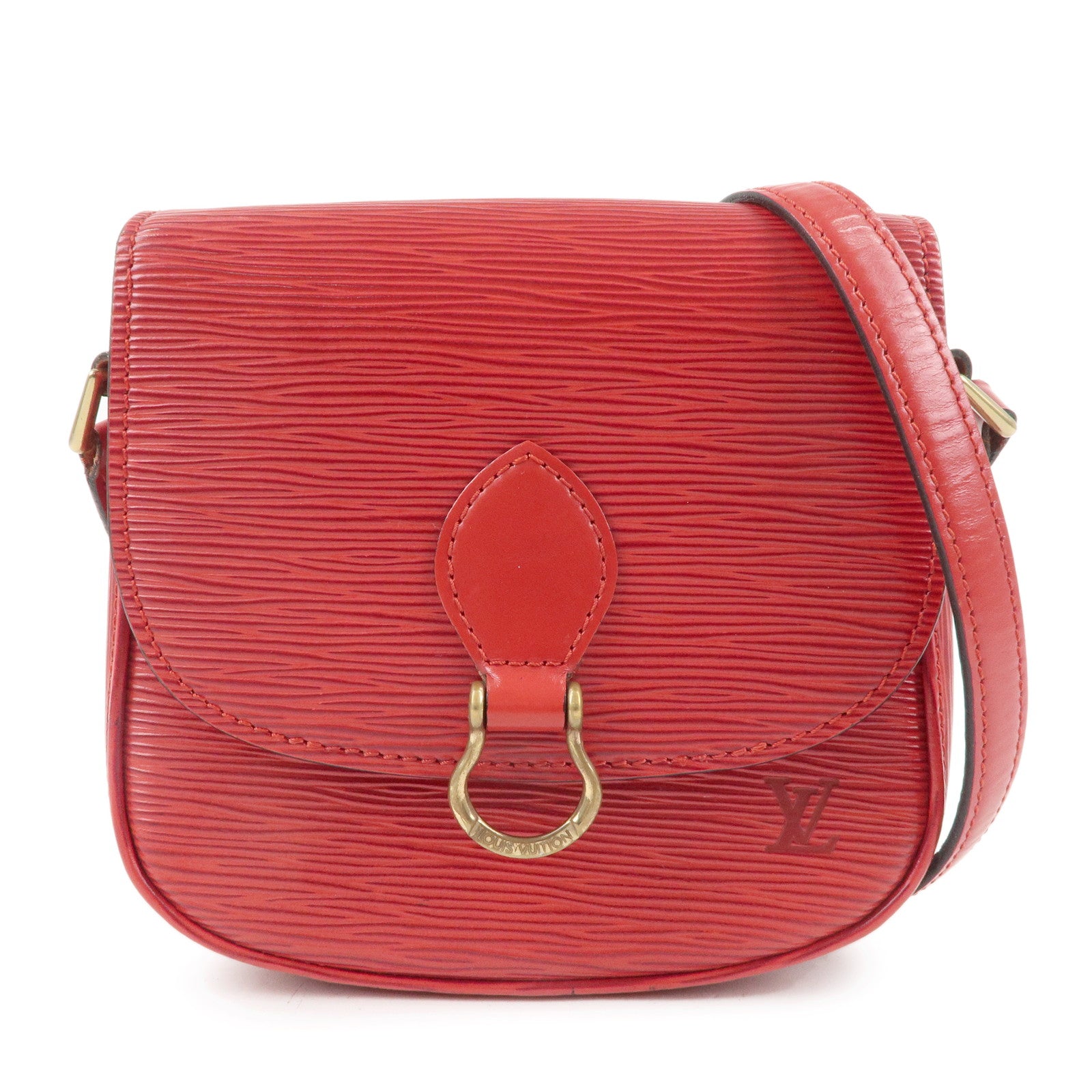 Louis Vuitton Crossbody Bag Authentic Red Epi Mini Saint Cloud