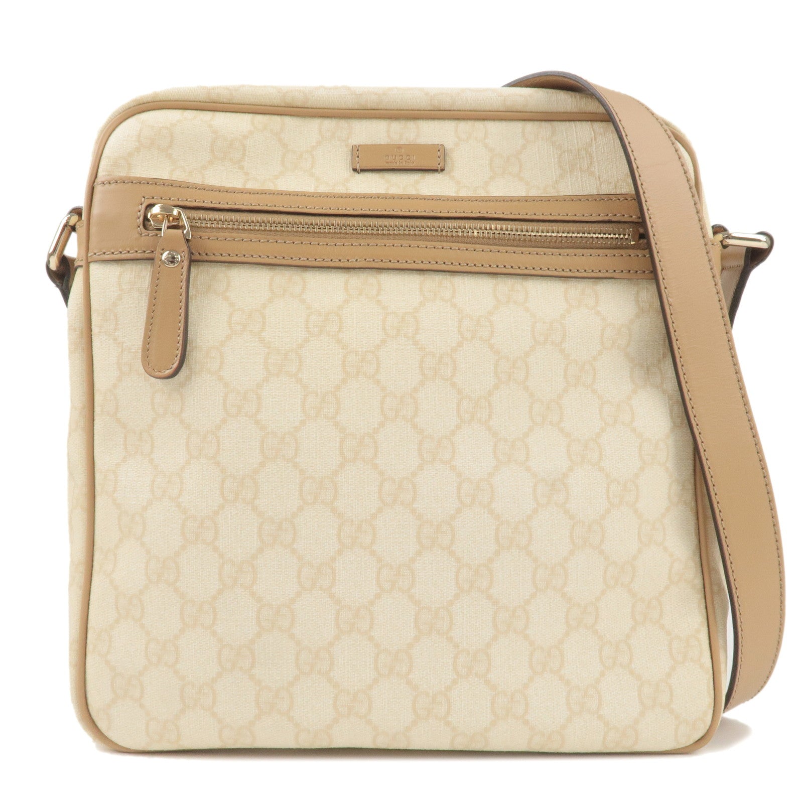 Gucci GG Supreme Canvas Messenger Bag Beige