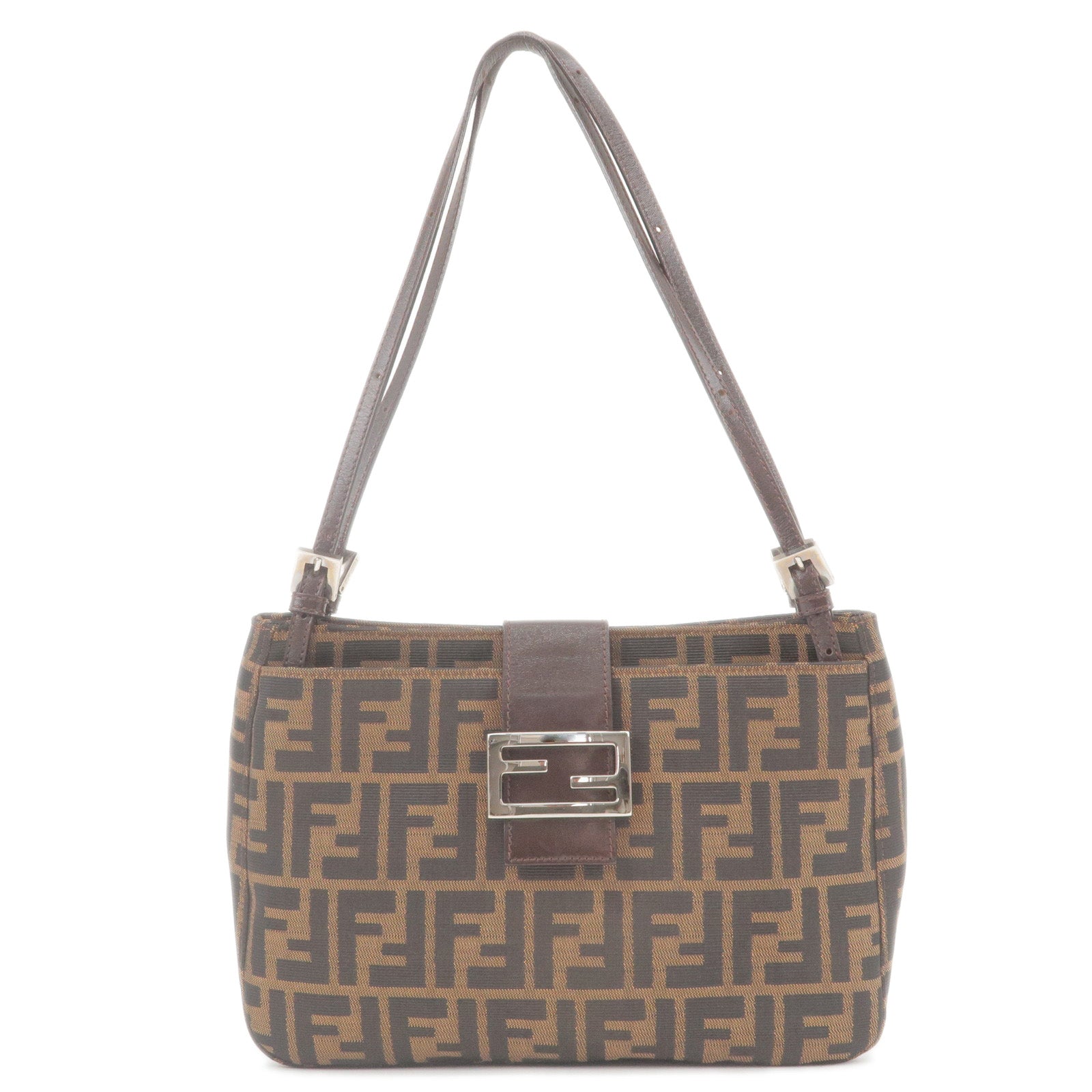 FENDI-Zucca-Canvas-Leather-Shoulder-Bag-Brown-Black-0916115 –  dct-ep_vintage luxury Store