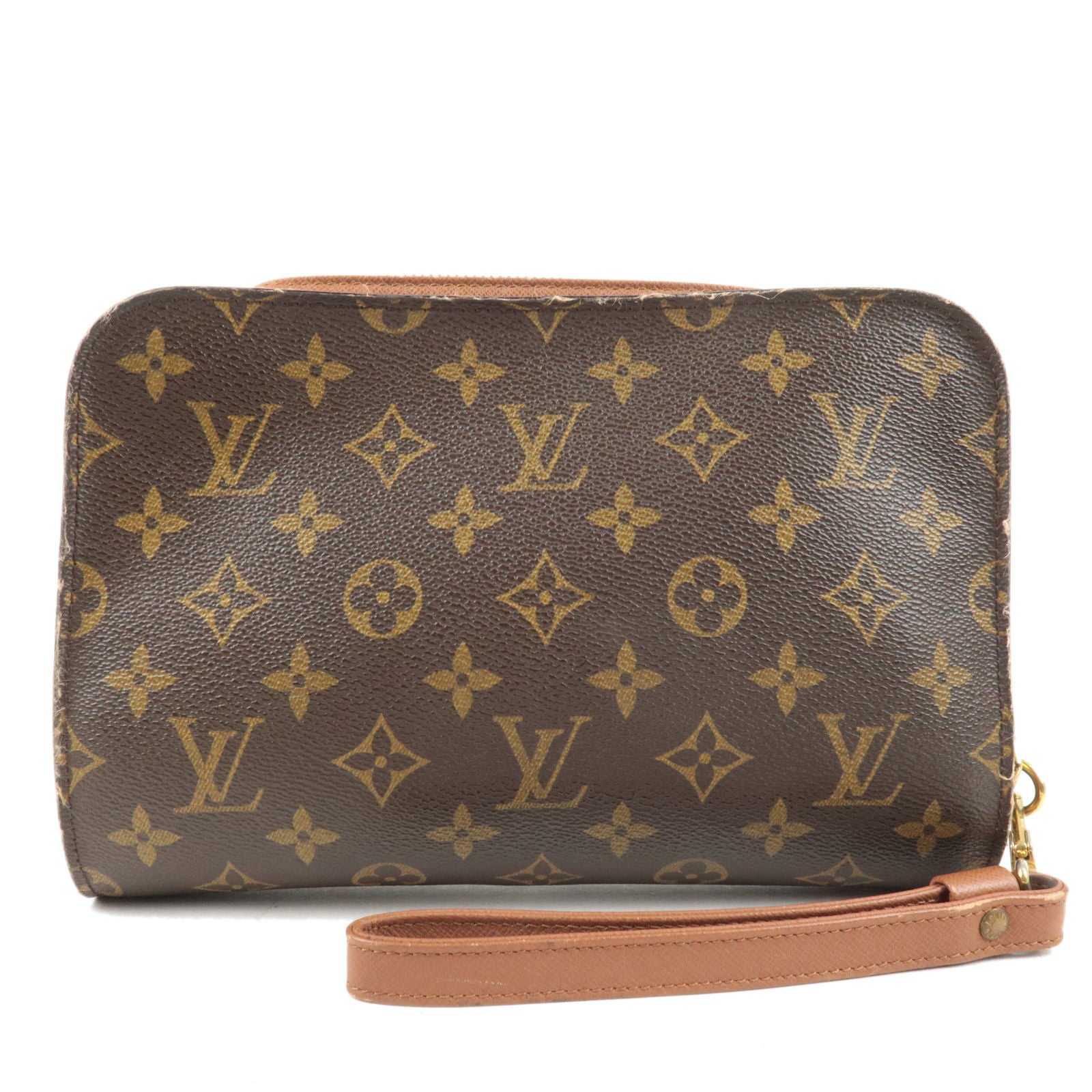 LOUIS VUITTON monogram canvas orsay brown clutch, Luxury, Bags