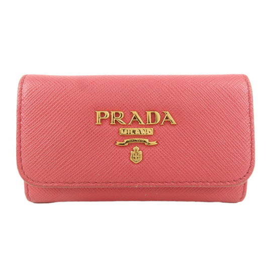 PRADA-Logo-Leather-6-Key-Case-Key-Holder-Pink-1PG222