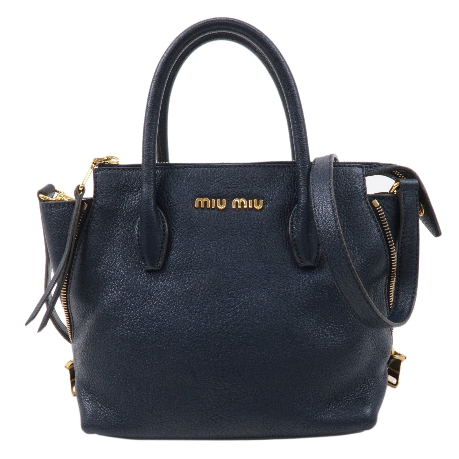 MIU-MIU-Leather-Madras-2Way-Shoulder-Bag-Hand-Bag-Navy-5BA003 –  dct-ep_vintage luxury Store