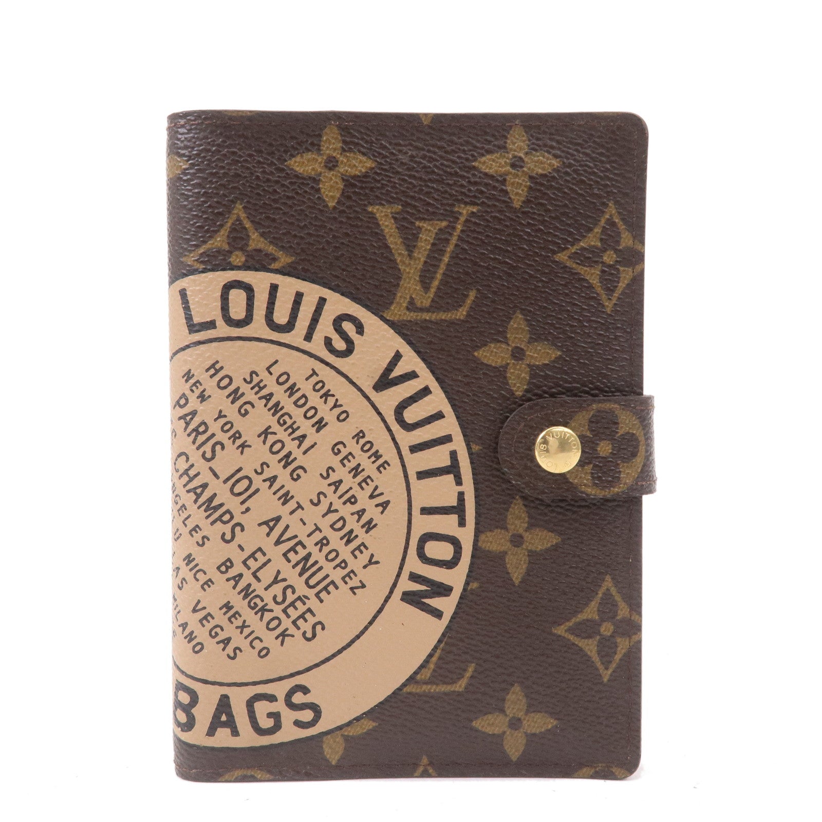 Louis Vuitton- a vintage brown check Damier Ebene Agenda case