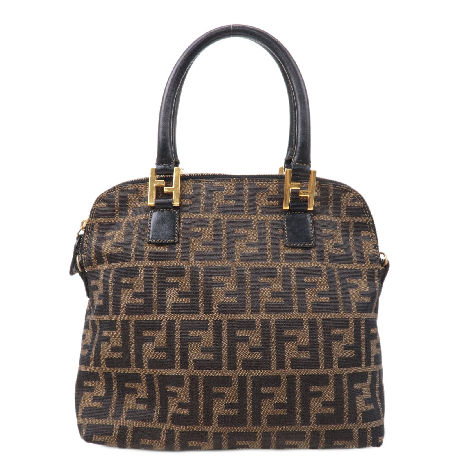FENDI-Zucca-Canvas-Leather-Hand-Bag-Tote-Bag-Khaki-Black – dct-ep_vintage  luxury Store