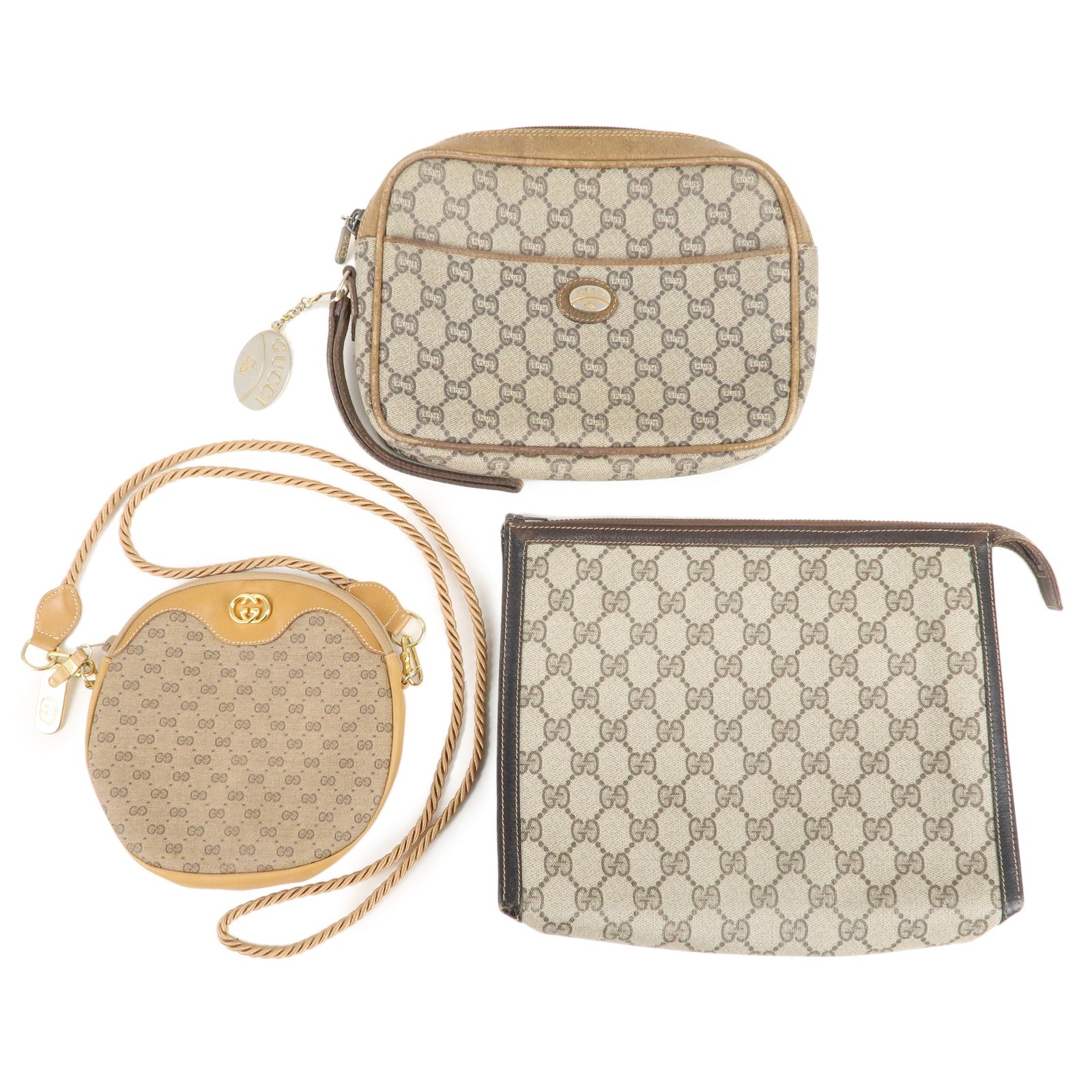 GUCCI-Set-of-3-Old-Gucci-Clutch-Bag-Pouch-Beige-Brown – dct-ep_vintage  luxury Store