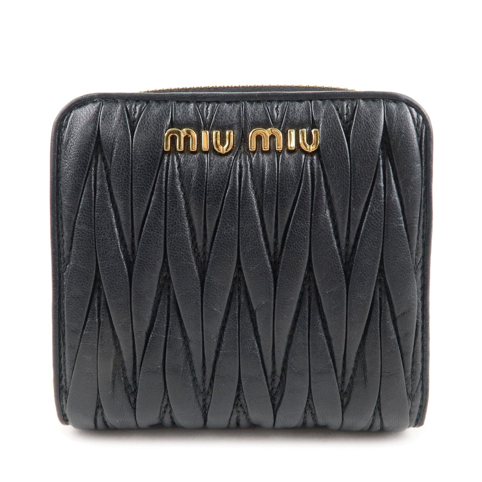 MIU-MIU-Matelasse-Leather-Bi-fold-Wallet-Black-5ML522 – dct