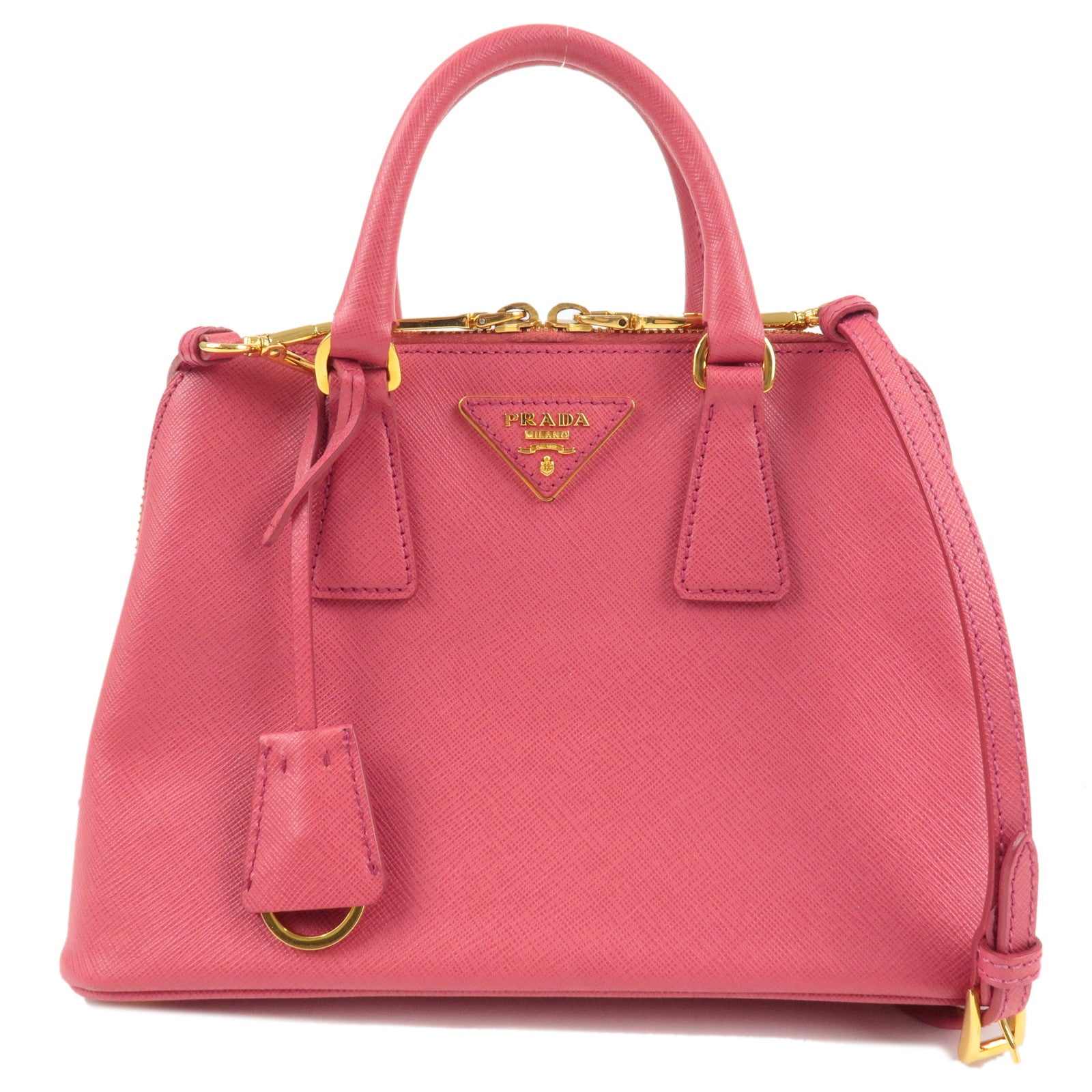 PRADA 2way Hand Shoulder Bag Saffiano Leather Pink BL0838 Purse