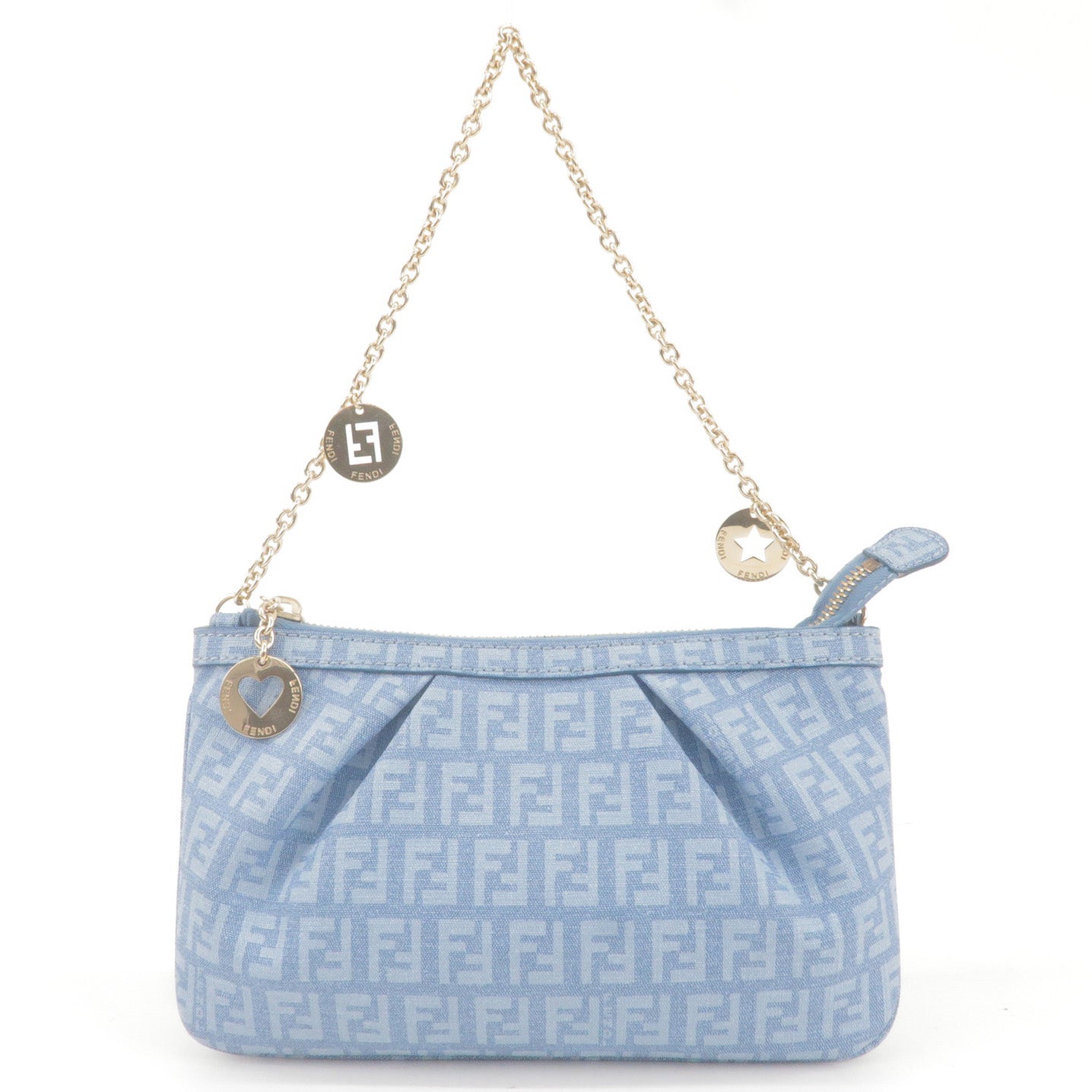 FENDI-Zucchino-Print-PVC-Chain-Hand-Bag-Blue-8BR594 – dct