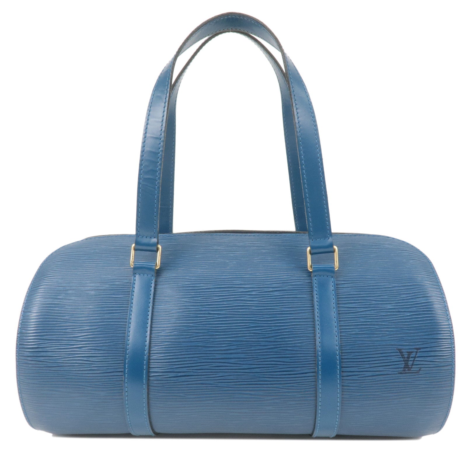 Louis Vuitton Epi Soufflot with Pouch M52225 Blue Leather Pony