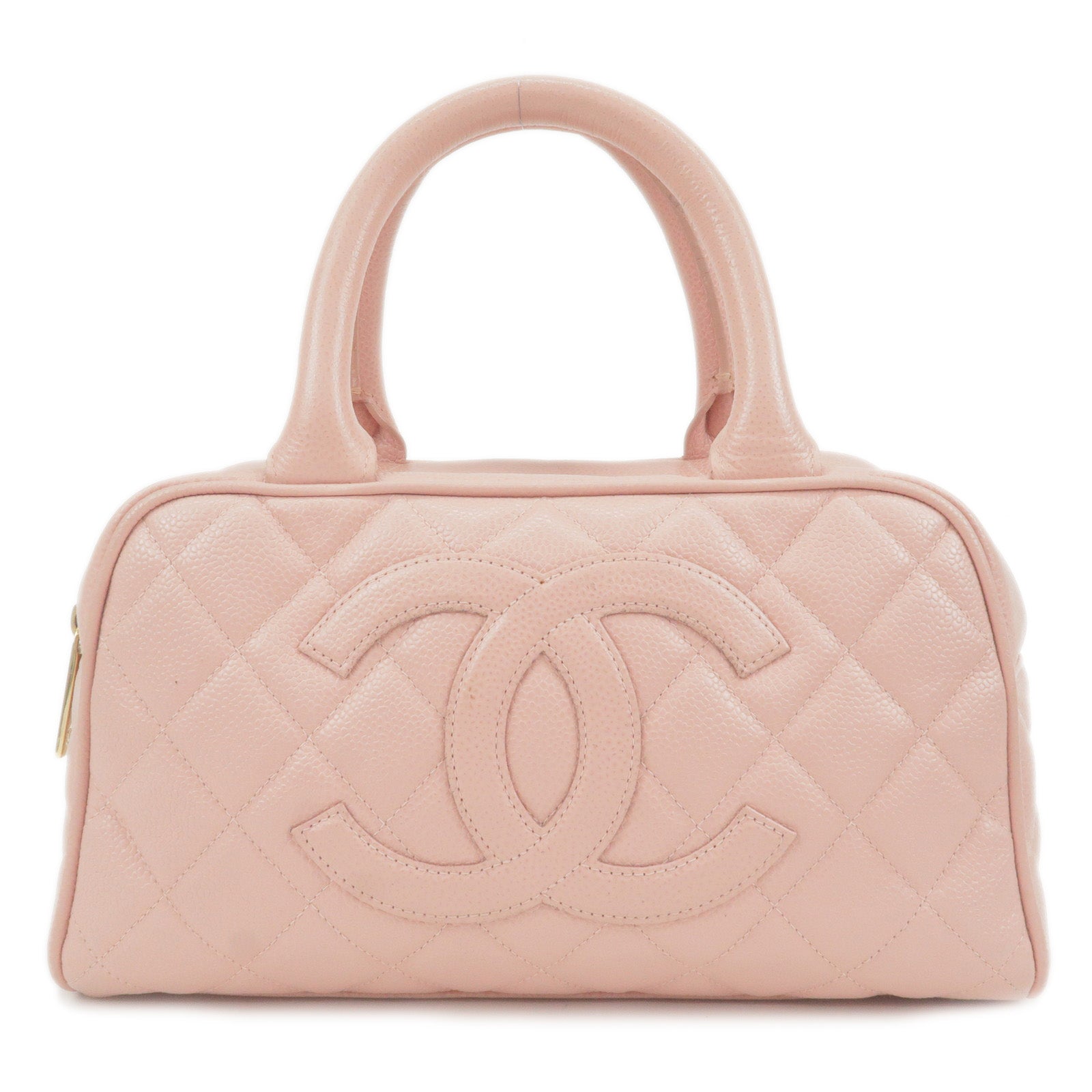 Chanel Vintage - Caviar Deauville Bowling Bag - Pink - Leather