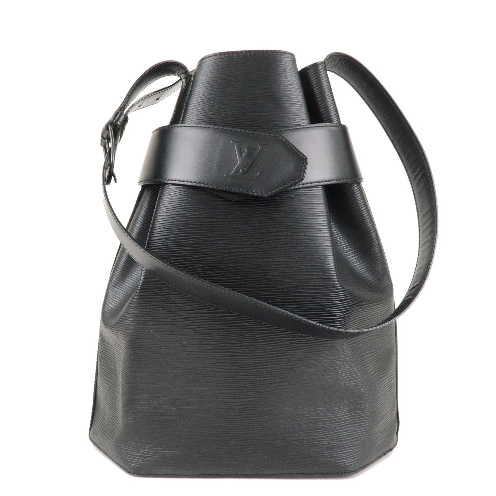 Louis Vuitton Black Epi Sac D'Epaule GM Bucket Bag W/ Pouch