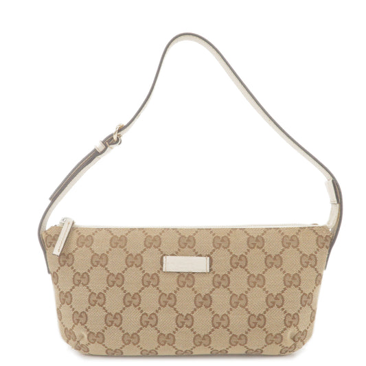 GUCCI-GG-Canvas-Leather-Hand-Bag-Purse-Beige-Ivory-190393