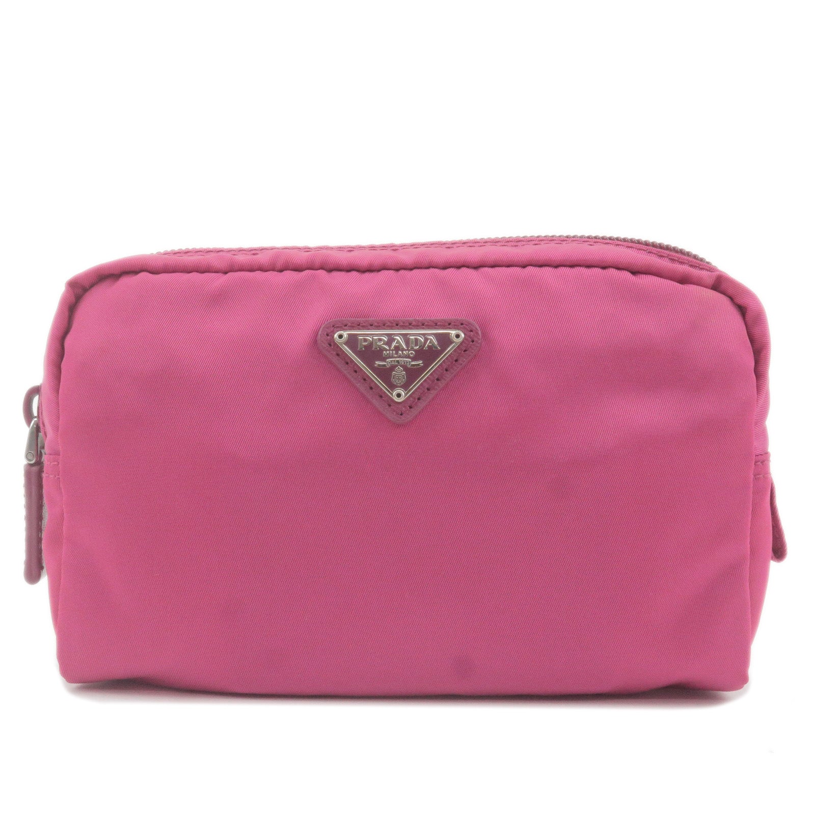 PRADA-Logo-Nylon-Leather-Pouch-Cosmetic-Bag-Pink-1N0021 – dct-ep_vintage  luxury Store