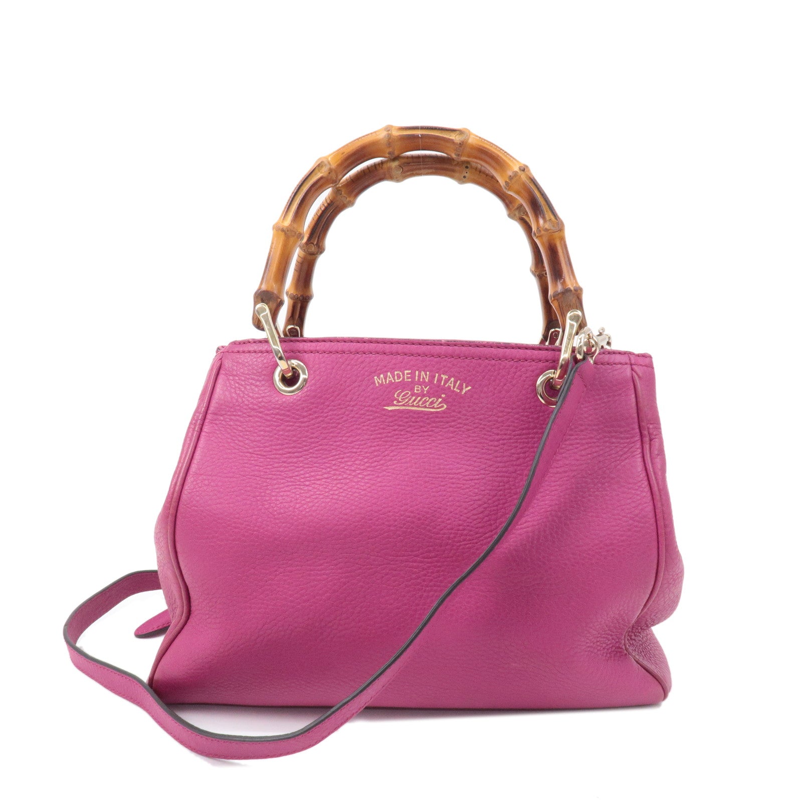 GUCCI-Bamboo-Leather-2Way-Bag-Hand-Bag-Pink-336032 – dct