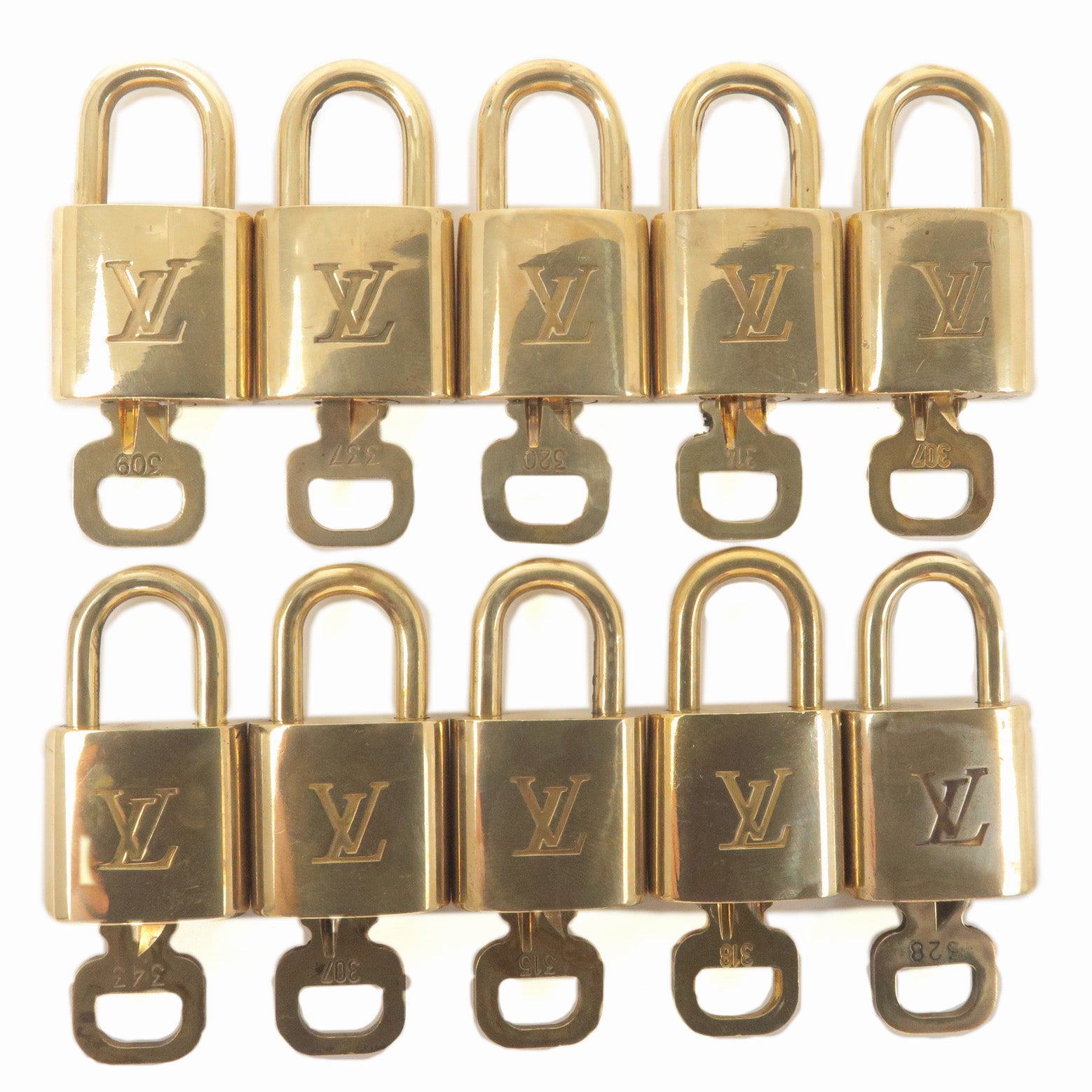 Louis-Vuitton-Set-of-10-Lock-&-Key-Cadena-Key-Lock – dct