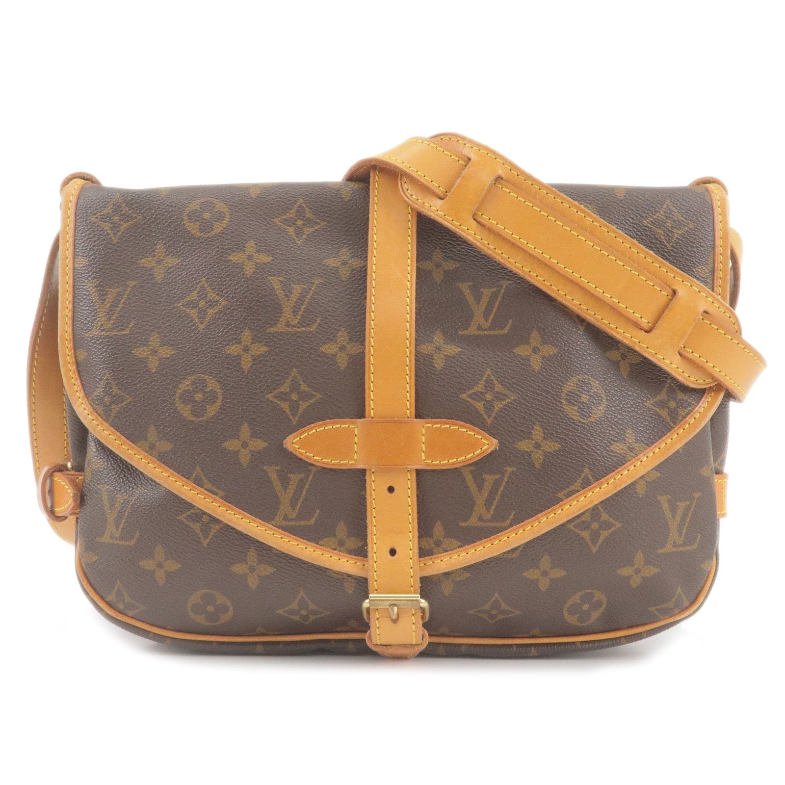 LOUIS VUITTON Shoulder Bag M42256 Saumur 30 Monogram canvas/Leather Brown  Women Used