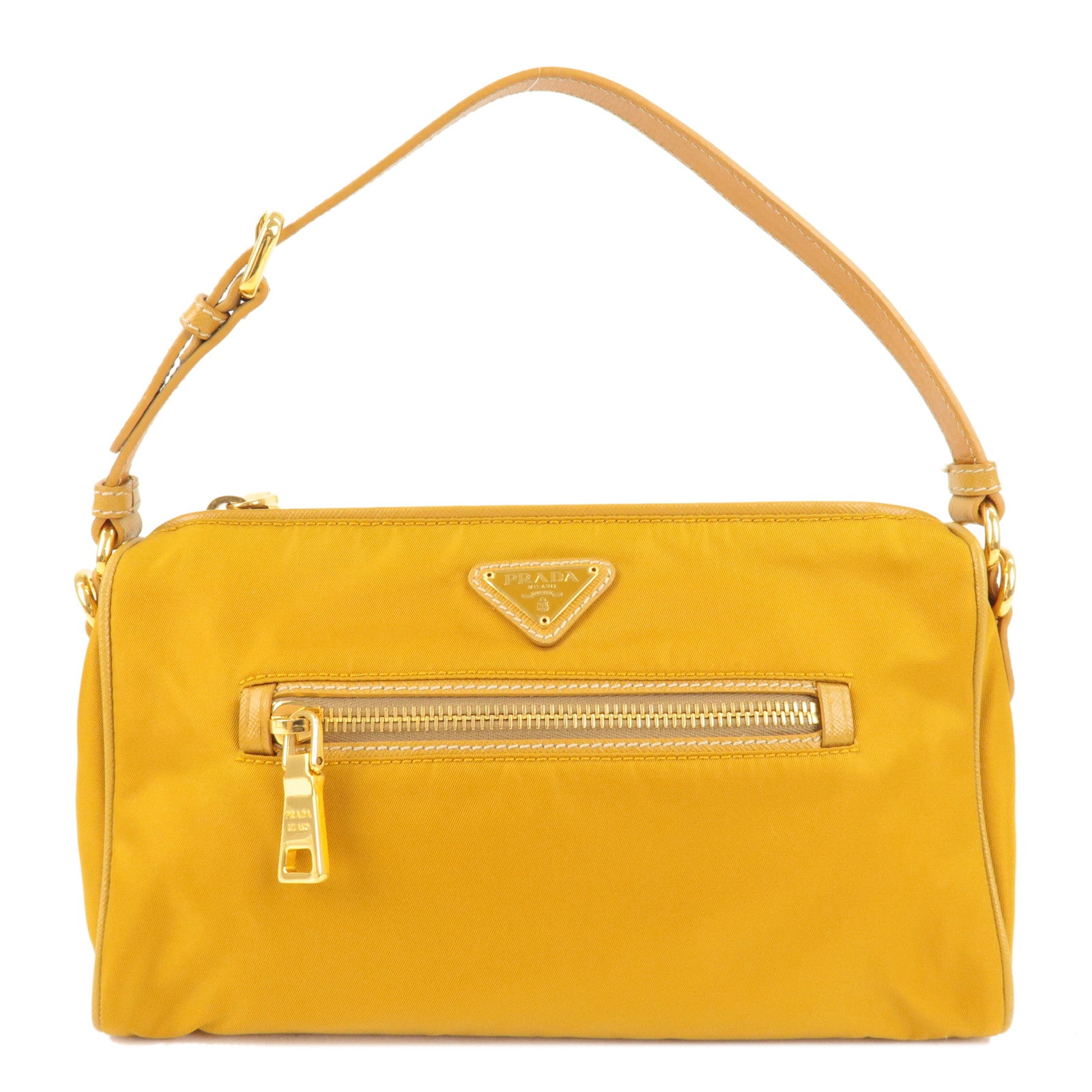 PRADA-Logo-Nylon-Leather-Shoulder-Bag-Mustard-Yellow-BN1834 –  dct-ep_vintage luxury Store