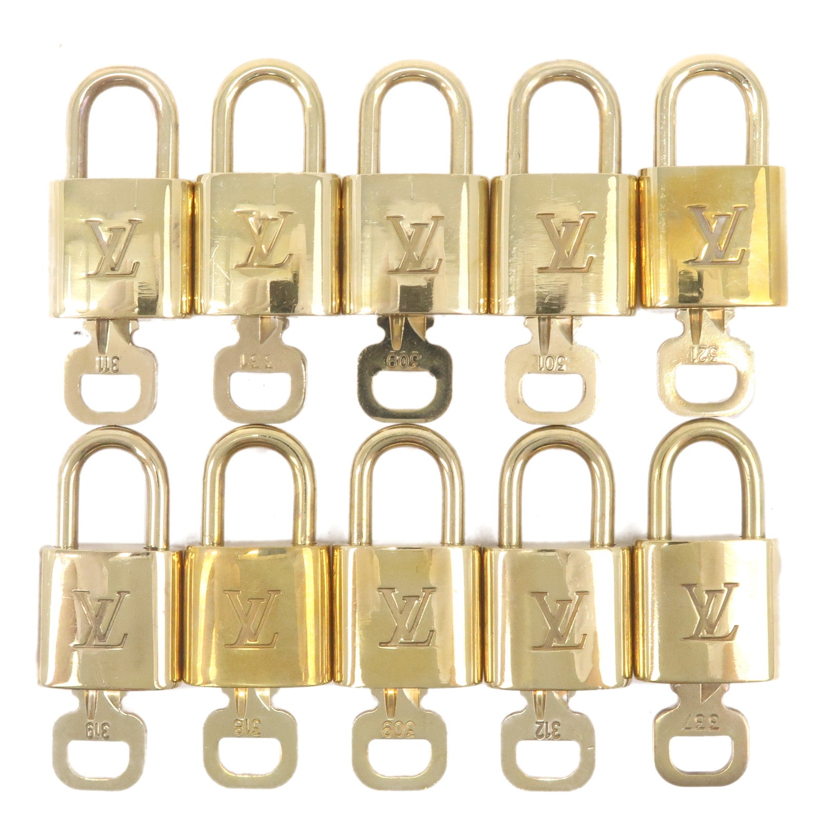 Louis Vuitton PadLock Lock & Key for Bags Brass Gold
