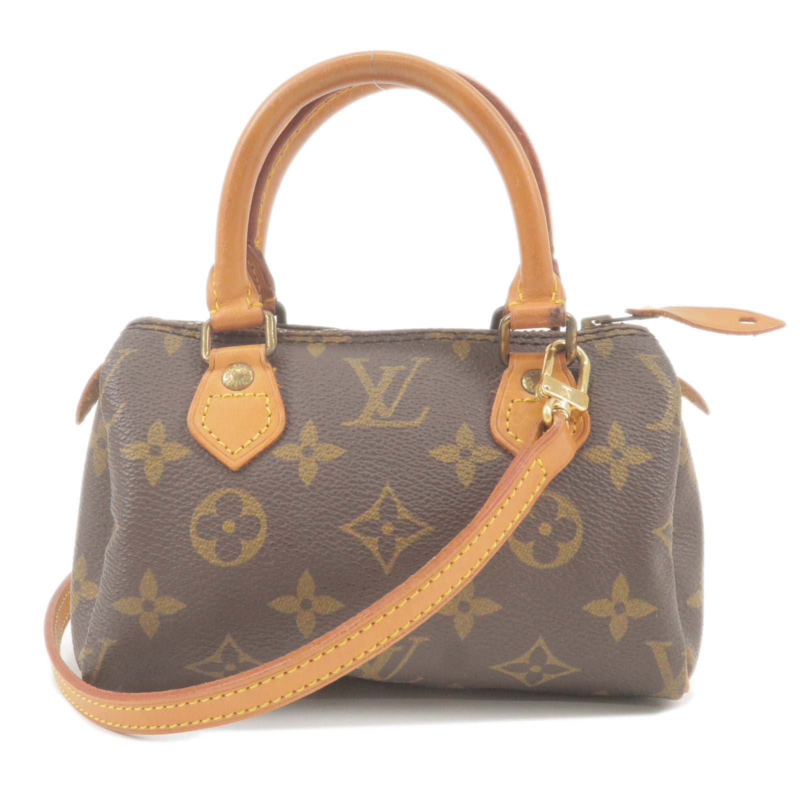 Louis-Vuitton Monogram Mini Speedy & Strap